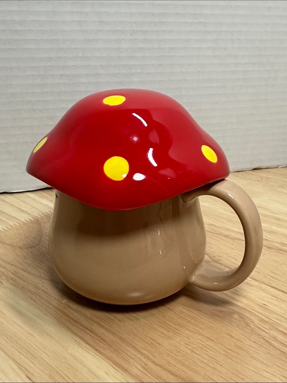 Ceramic Mushroom Mug with Red Polka-Dot Lid - Picture 9 of 9